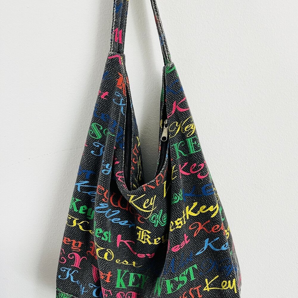 KEY WESTH shoulder bag 777 LUCKY bag Handmade tote bag Canvas multicolor bag